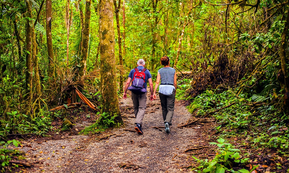 Hikers going to the Arenal volcano