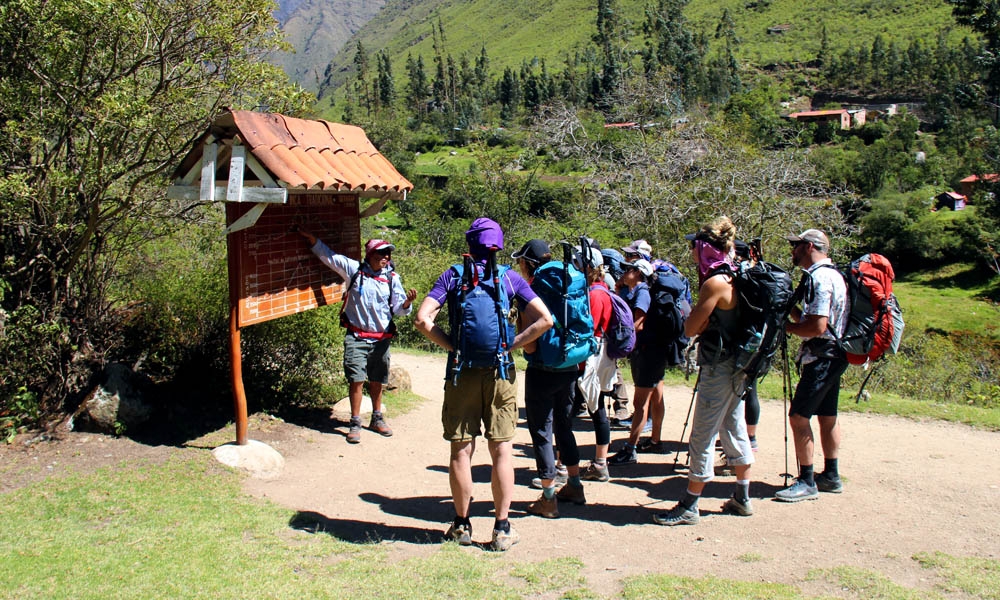 Our guide explaining about the trail