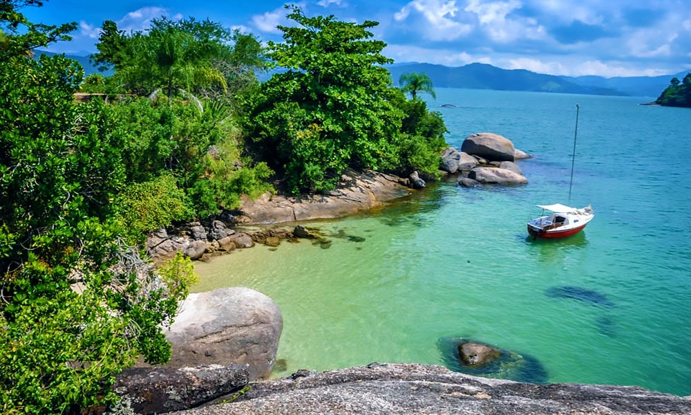 Paraty - a boat on the sea