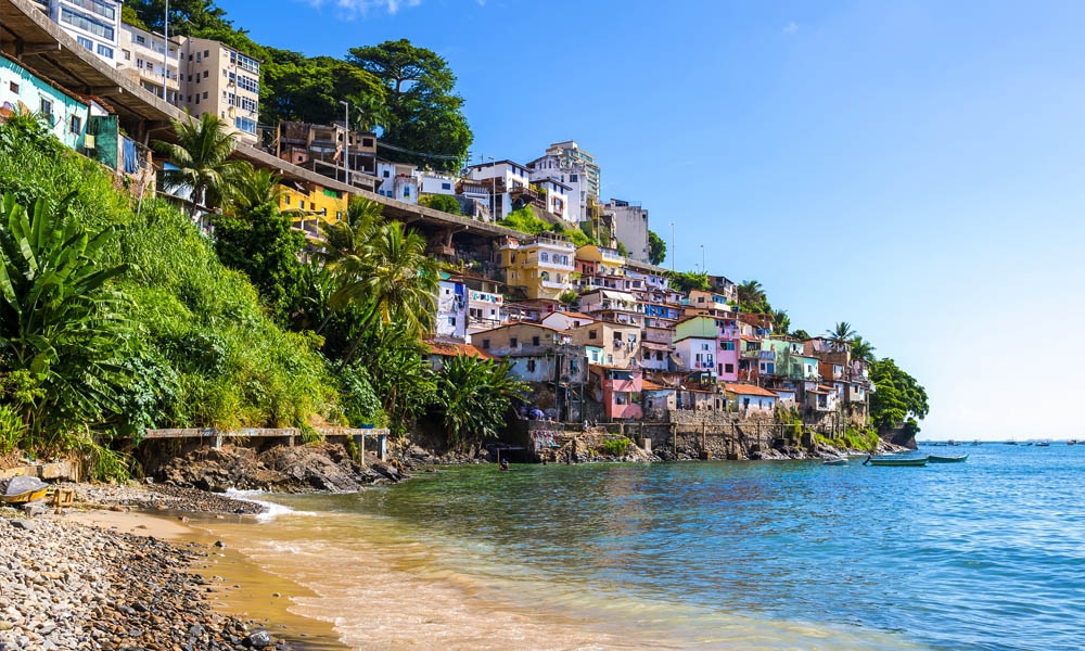 Salvador Bahia Some neighbor hub houses grouped in favela