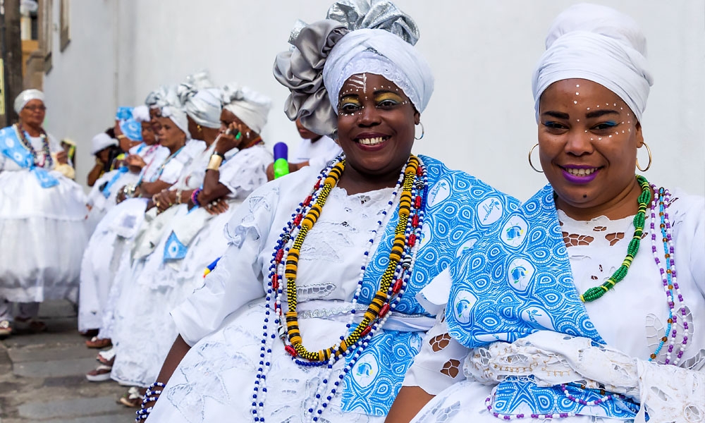 Salvador Bahia Two women with candomble costume