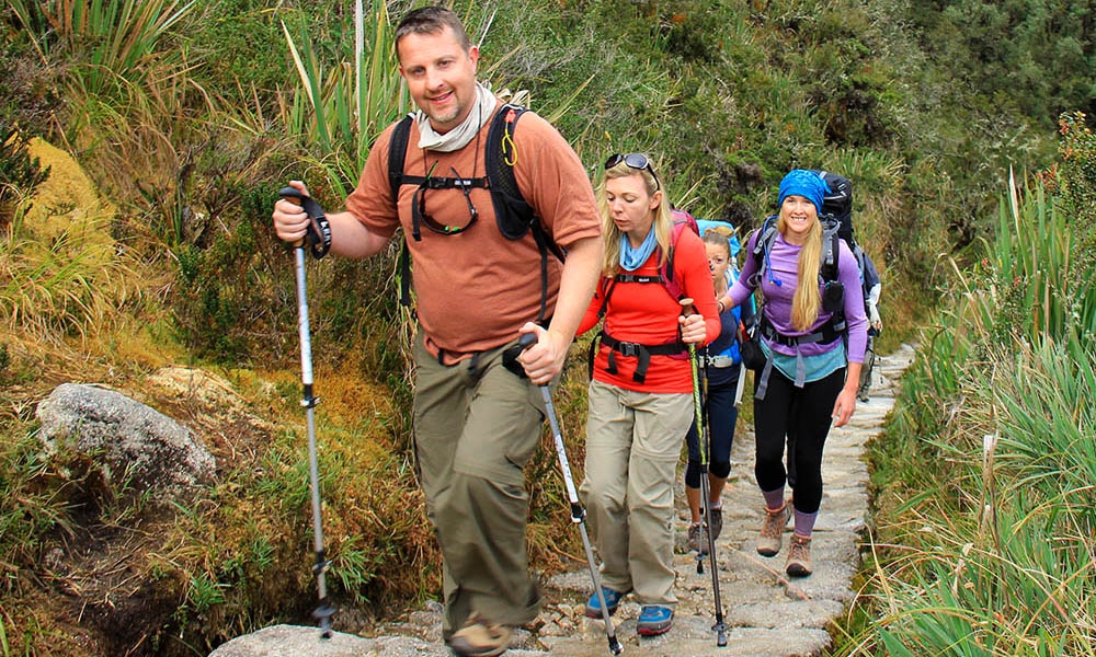 Starting early the trek to Machu Picchu by the Inca trail